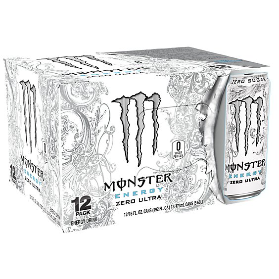 Monster Energy Zero Ultra Sugar Free Energy Drink - 12-16 Fl. Oz.