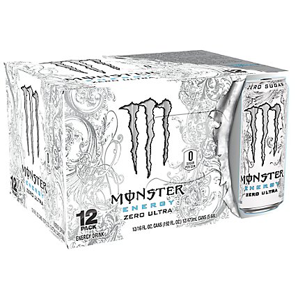 Monster Energy Zero Ultra Sugar Free Energy Drink - 12-16 Fl. Oz. - Image 1
