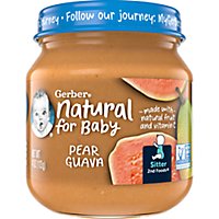 Gerber 2nd Foods Natural For Baby Pear Guava Baby Food Jar - 4 Oz - Image 1