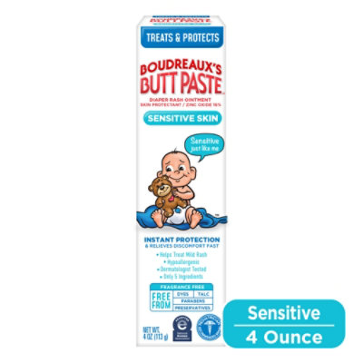 Boudreauxs Butt Paste Sensitive Skin Diaper Rash Ointment - 4 Oz - Image 1