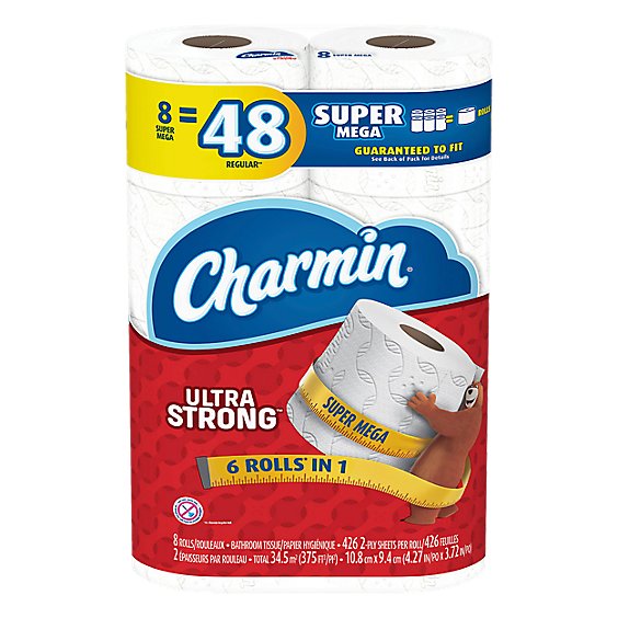 Charmin Strong Super Mega 8 Roll - 8 RL