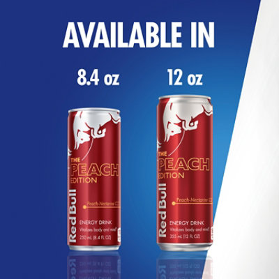 Red Bull Peach Edition Energy Drink Peach Nectarine 114mg Caffeine - 4-12 Fl. Oz. - Image 8