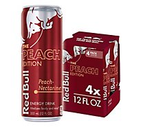 Red Bull Energy Drink Peach Nectarine - 4-12 Fl. Oz.