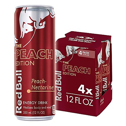 Red Bull Energy Drink Peach Nectarine - 4-12 Fl. Oz. - Image 1