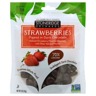 Stoneridge Orchards Dark Chocolate Strawberries - 5 OZ - Image 1