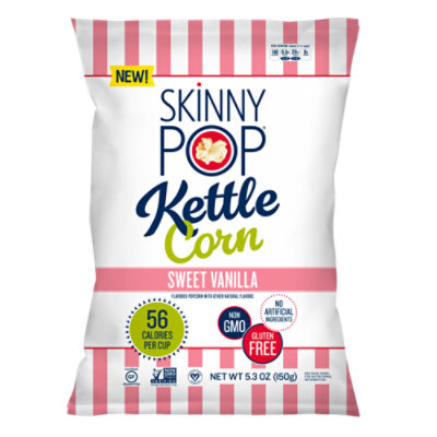 SkinnyPop Sweet Vanilla Kettle Popcorn Grocery Size Bag - 5.3 Oz - Image 1