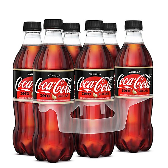Coca-cola Vanilla Zero Sugar Bottles 16.9 Fl Oz 6 Pack - 6-16.9 FZ