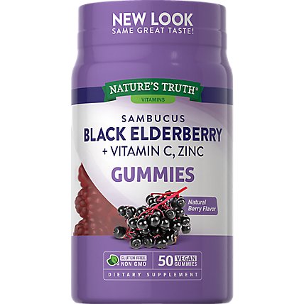 Nature's Truth Elderberry plus Vitamin C and Zinc Gummies - 50 Count - Image 1