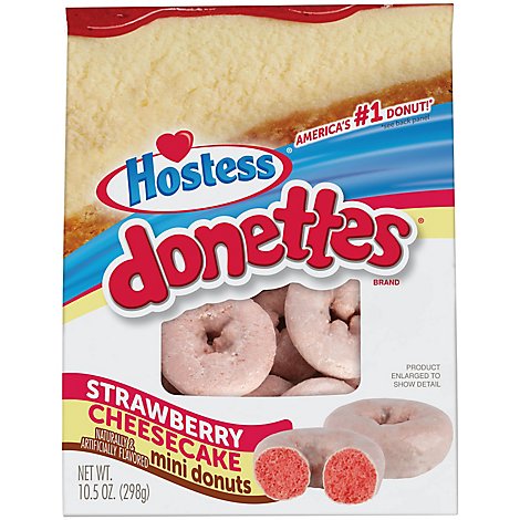 Hostess Donettes Strawberry Cheesecake Flavored Mini Donuts - 10.50 Oz