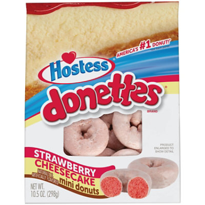 Hostess Donettes Strawberry Cheesecake Flavored Donuts Bag 10.50 Oz - 10.5 OZ