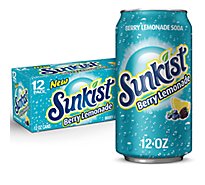 Sunkist Berry Lemonade Soda In Cans -12-12 Fl. Oz.