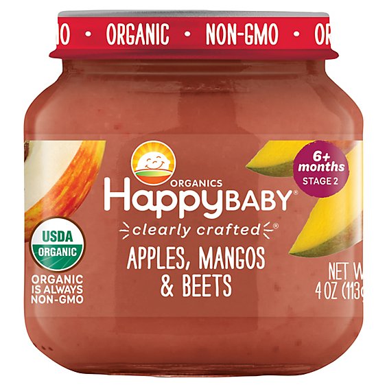 Happy Baby Organic Stage 2 Cc Apples Mangos & Beets Jar - 4 OZ