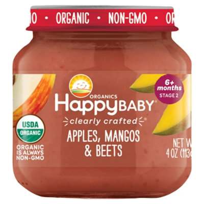 Happy Baby Organic Stage 2 Cc Apples Mangos & Beets Jar - 4 OZ