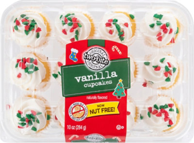 Two Bite Vanilla Cupcakes Christmas 12 Pack - 10 OZ - Image 2