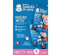 Gerber Snacks for Baby Strawberry & Mixed Berry Yogurt Melts Variety Pack Bag - 4-1 Oz