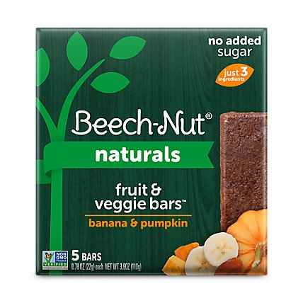 Beech-Nut Fruit & Veggie Bars Stage 4 Banana & Pumpkin 3.9 Oz - Image 1