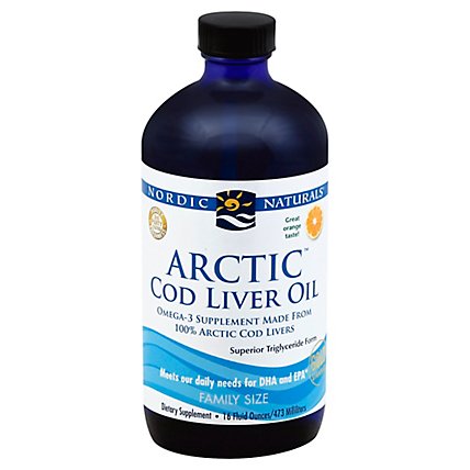 Nordic Nat Arctic Cod Liver Oil Orange - 16 OZ - Image 1