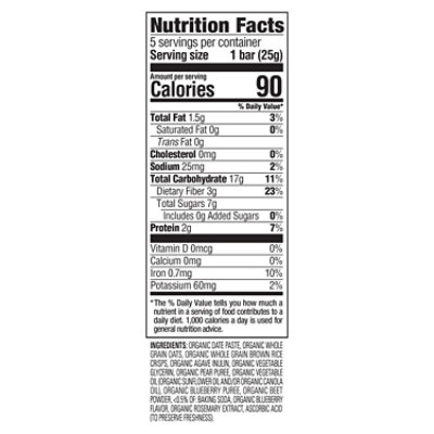 Happy Tot Organics Super Foods Oat Bar Organic Blueberries & Oatmeal - 5-0.88 Oz - Image 3