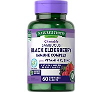 Nature's Truth Sambucus Black Elderberry Immune Complex Plus Vitamin C and Zinc - 60 Count