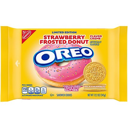 OREO Cookies Sandwich Strawberry Frosted Donut Creme - 12.2 Oz - Image 2