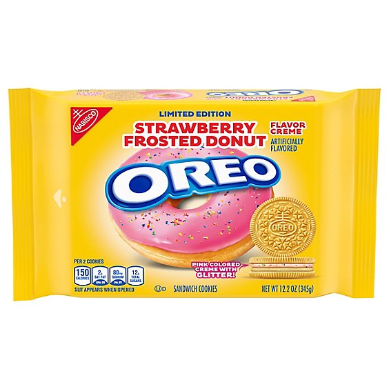 OREO Cookies Sandwich Strawberry Frosted Donut Creme - 12.2 Oz