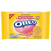 OREO Cookies Sandwich Strawberry Frosted Donut Creme - 12.2 Oz - Image 1