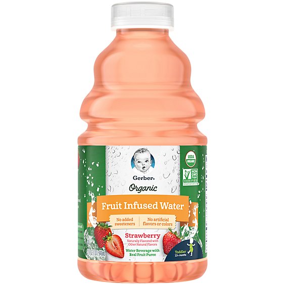 Gerber Graduates Organic Strawberry Fruit Infused Water Hydration Bottle - 32 Fl. Oz.