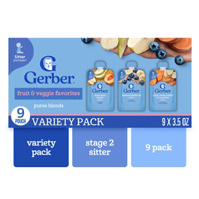 Gerber Toddler Fruit & Veggie Value Pack Baby Food Pouches - 9-3.5 Oz - Image 1