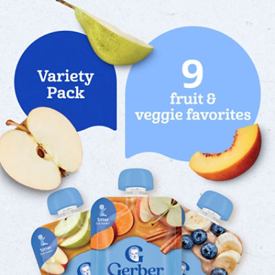 Gerber Toddler Fruit & Veggie Value Pack Baby Food Pouches - 9-3.5 Oz - Image 4