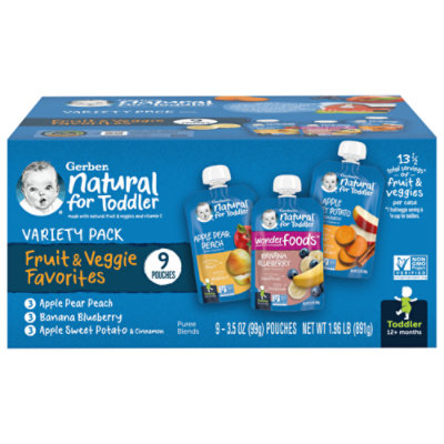 Gerber Toddler Fruit & Veggie Value Pack Baby Food Pouches - 9-3.5 Oz - Image 1