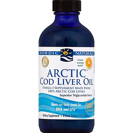 Nordic Nat Arctic Cod Liver Oil Orange - 8 OZ - Image 1