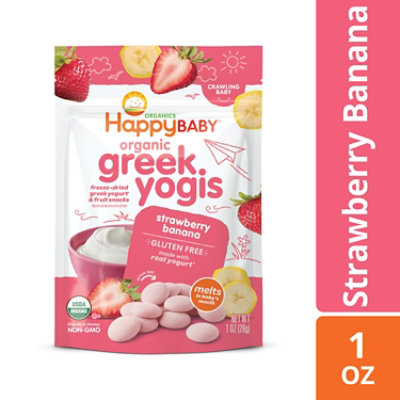 Happy Baby Organics Greek Yogis Strawberry Banana - 1 Oz - Image 1