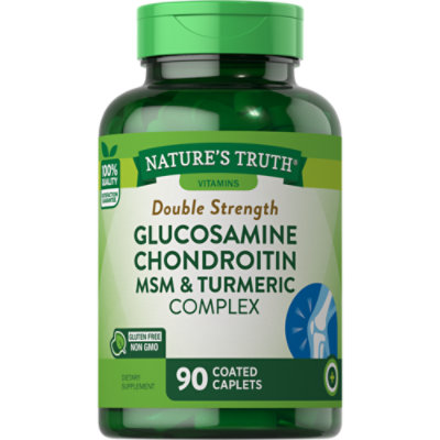 Natures Truth Double Strength Glucosamine Chondroitin Msm Complex Caplets - 90 Count