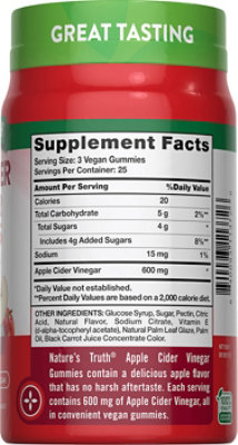 Nature's Truth Apple Cider Vinegar 600 mg Gummies - 75 Count - Image 2