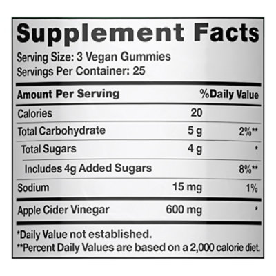 Nature's Truth Apple Cider Vinegar 600 mg Gummies - 75 Count - Image 4