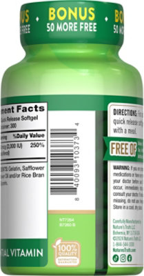 Nature's Truth High Potency Vitamin D3 50 mcg - 300 Count - Image 3