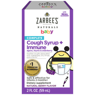Zarbee's Naturals Baby Berry Flavor Complete Cough Syrup + Immune - 2 Fl. Oz.