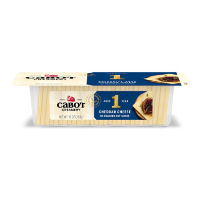 Cabot Creamery 1 Year White Extra Sharp Cheddar Cracker Cut - Image 1