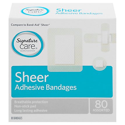 Signature Care Bandages Sheer Assorted - 80 CT - Image 3