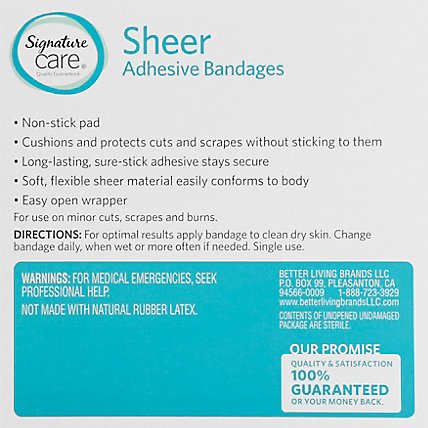 Signature Care Bandages Sheer Assorted - 80 CT - Image 4