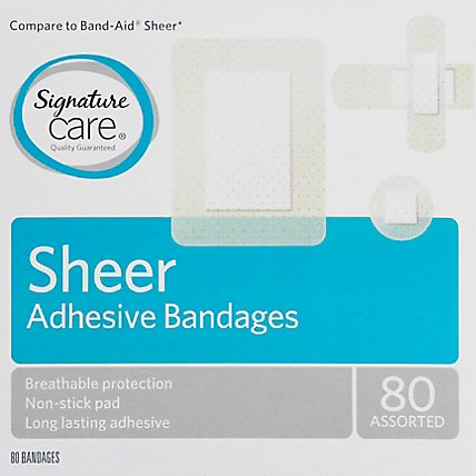 Signature Care Bandages Sheer Assorted - 80 CT - Image 2