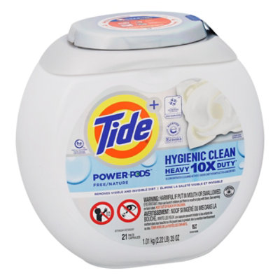 Tide Plus Power PODS Hygienic Clean Heavy Duty 10x Unscented Laundry Detergent Pacs - 21 Count