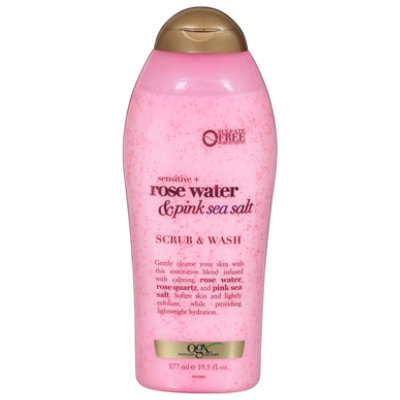 OGX Rose Water & Pink Sea Salt Scrub & Wash - 19.5 Fl. Oz.