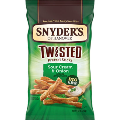 Snyder's of Hanover Sour Cream and Onion Twisted Pretzel Sticks - 12 Oz - Image 1