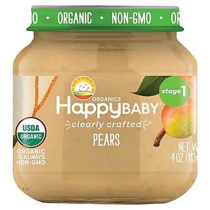 Happy Baby Organic Stage 1 Cc Pears Jar - 4 OZ - Image 2