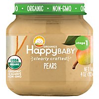 Happy Baby Organic Stage 1 Cc Pears Jar - 4 OZ - Image 1