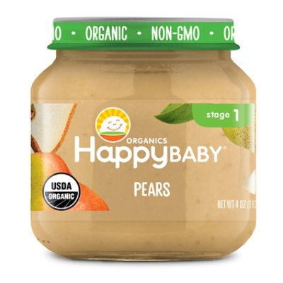 Happy Baby Organic Stage 1 Cc Pears Jar - 4 OZ