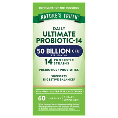 Nature's Truth 50 Billion Active Cultures Ultimate Probiotic Balance - 60 Count - Image 1