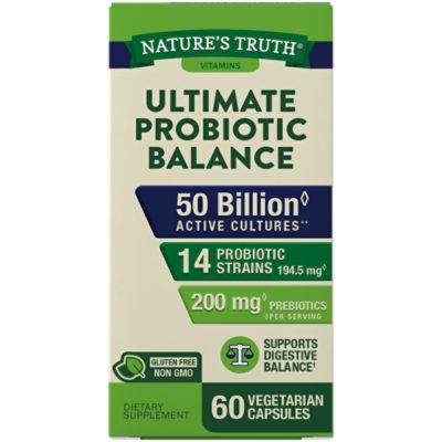 Nature's Truth 50 Billion Active Cultures Ultimate Probiotic Balance - 60 Count - Image 1