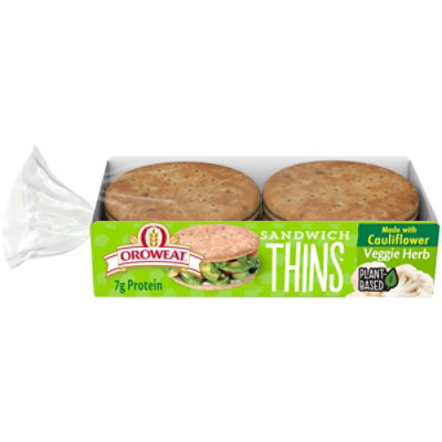 Oroweat Vegetable Herb Cauliflower Sandwich Thins Rolls - 12 Oz
